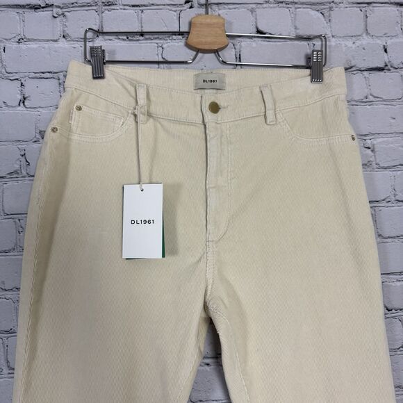 NWT DL1961 Corduroy Bridget Boot Instasculpt High Rise Jeans Ecru Cream Women 31 - Picture 4 of 16